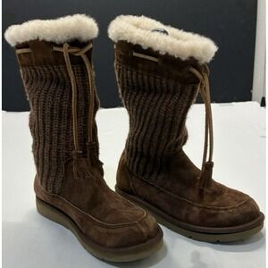UGG Australia 5124 Suburb Knit Brown leather Knitted Boots Womens Size 5